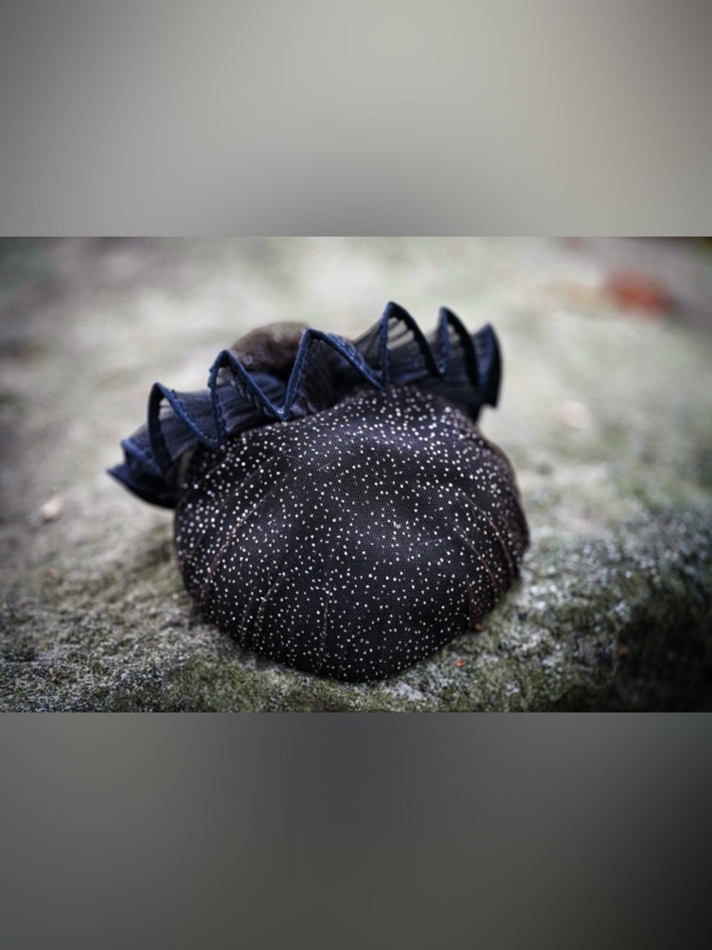 Cathy Allen Designs Black Sparkle Wool Fascinator Hat - Made in USA - Picture 6 of 7